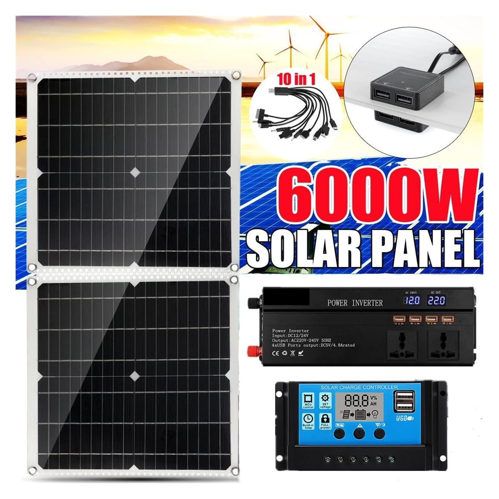 Amazon.co.jp: ブルーティー ソーラーパネル 6000W太陽光発電システム